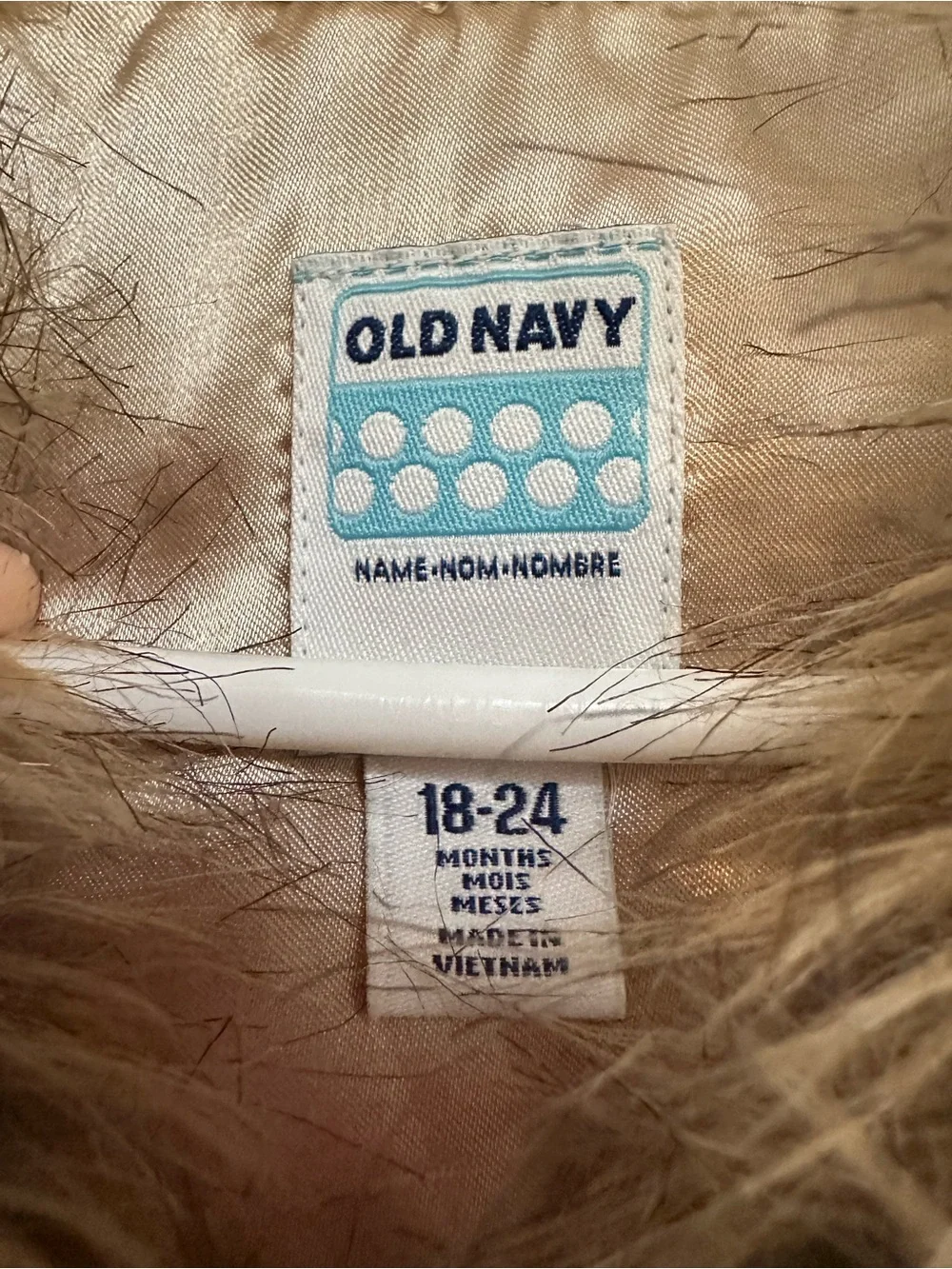 Old Navy Toddler Faux Fur Vest 18–24M Brown Button Closure Girls